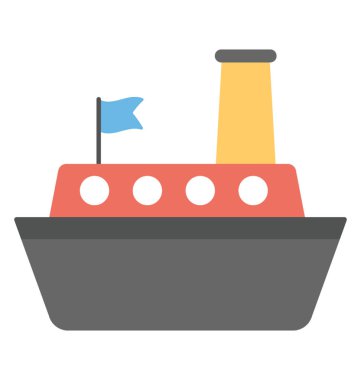 Cruise gemi vektör simge düz tasarım 