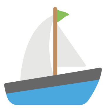 Yelkenli vektör simge düz tasarım 