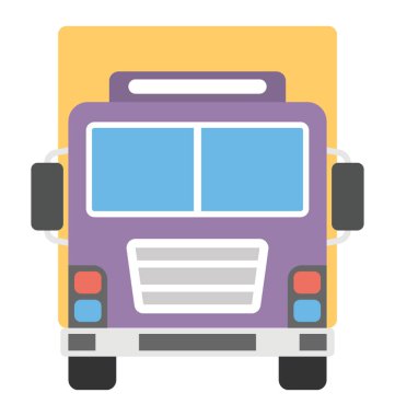 Römork vektör simge düz tasarım 