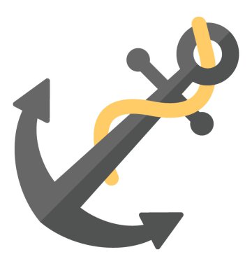 Çapa vektör simge düz tasarım 