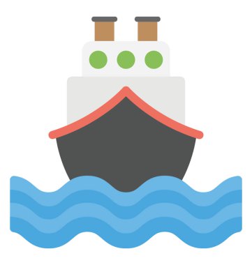 Gemi vektör simge düz tasarım 