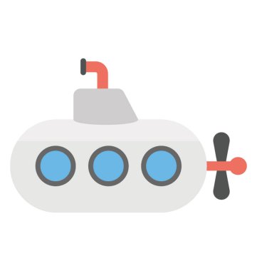 Denizaltı vektör simge düz tasarım 