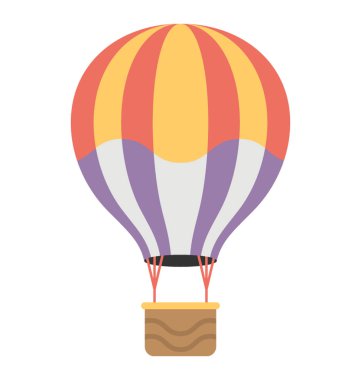 Sıcak hava balon vektör simge düz tasarım 