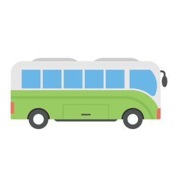 Otobüs vektör simge düz tasarım 