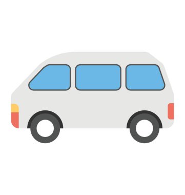 Düz dizaynlı Van vektör simgesi 