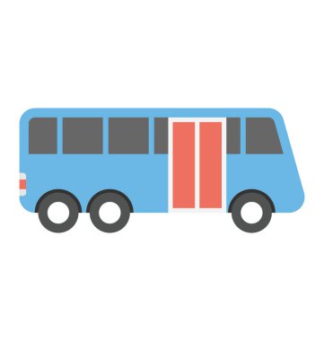 Yolcu Otobüsü vektör simge düz tasarım 