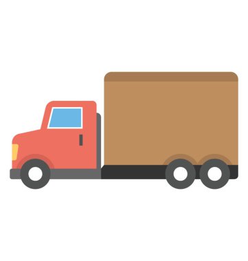 Şehir kamyon vektör simge düz tasarım 