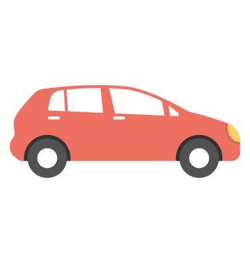Hatchback vektör simge düz tasarım 