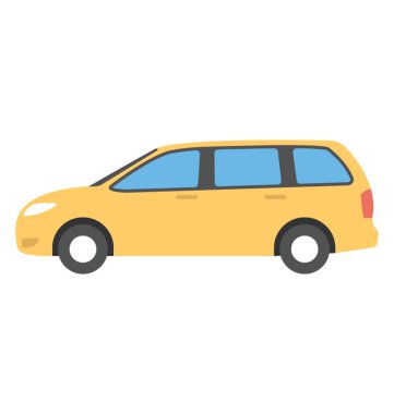 Minivan vector icon in flat design 