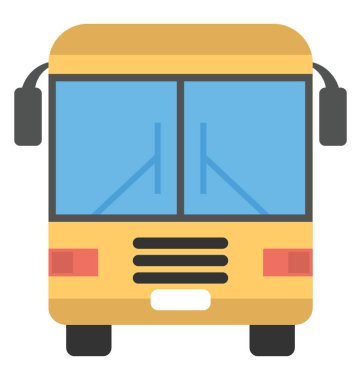 Şehir otobüs vektör simge düz tasarım 