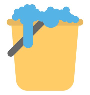 Bir kova su dolu düz simgesi