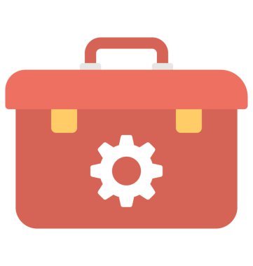 Pembe renkli araç kutusunun düz simgesi