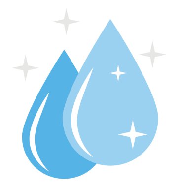 Köpüklü damlacıkları bir çift düz simgesi