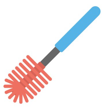 Kırmızı ve mavi tuvalet scrubber düz simgesi 