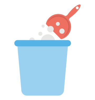 Bir çöp kutusuna boşalttı bir faraş düz simgesi