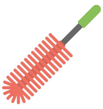 Temizleme fırçası tuvalet düz simgesi 