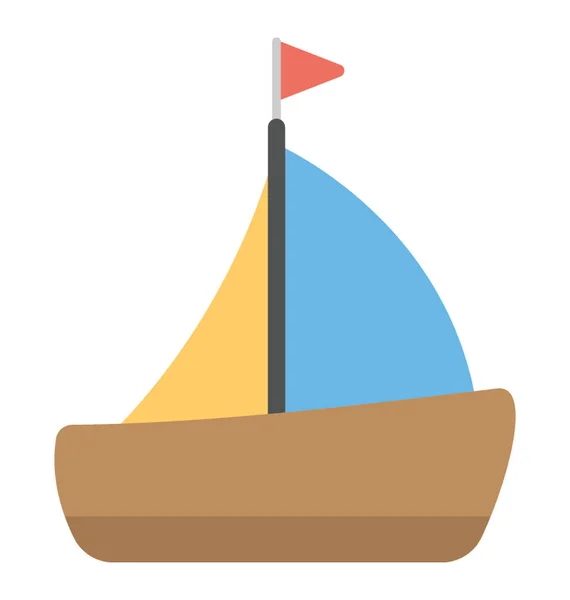 Sailboat Vector Icon Flat Design — Stock Vector