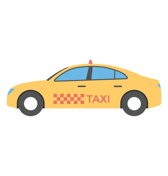 Taxi Bil Vektor Symbol Platt Design — Stock vektor