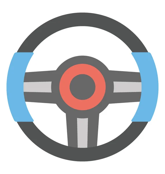 Ikon Vektor Roda Kemudi Dalam Desain Datar - Stok Vektor