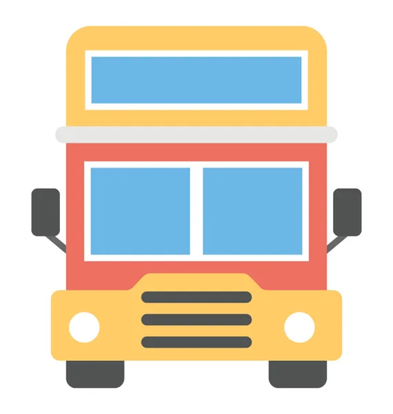 Schulbus Vektor Symbol Flachem Design — Stockvektor