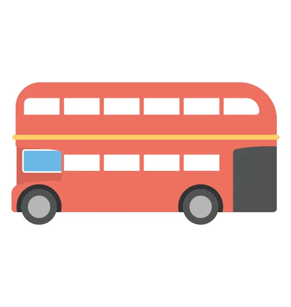 London Bus Vector Icon Flat Design — Stock Vector
