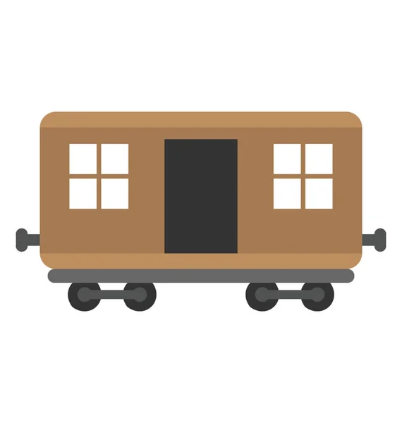 Σιδηροδρομικό Βαγόνι Εικονίδιο Του Φορέα Επίπεδη Σχεδίαση — Διανυσματικό Αρχείο