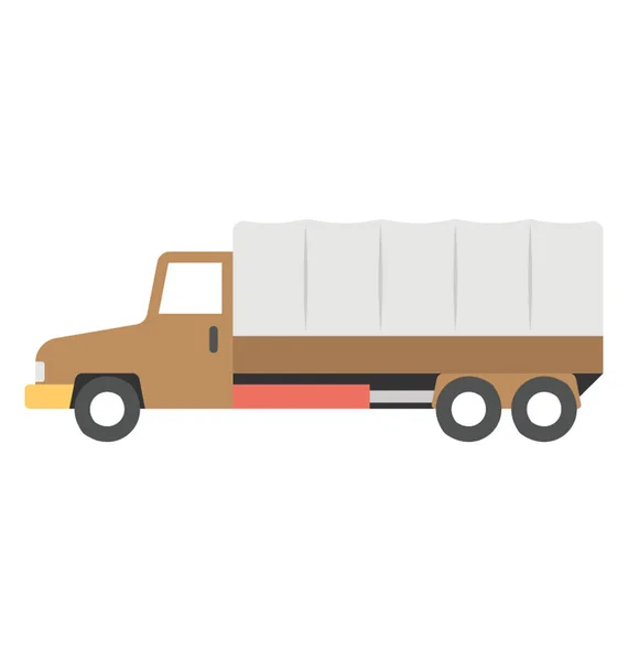 Semi Vrachtwagen Vector Pictogram Platte Ontwerp — Stockvector