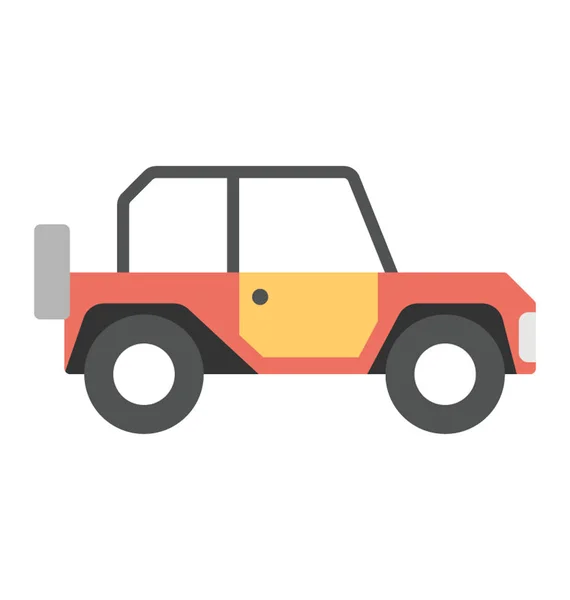 Jeep Vector Pictogram Platte Ontwerp — Stockvector