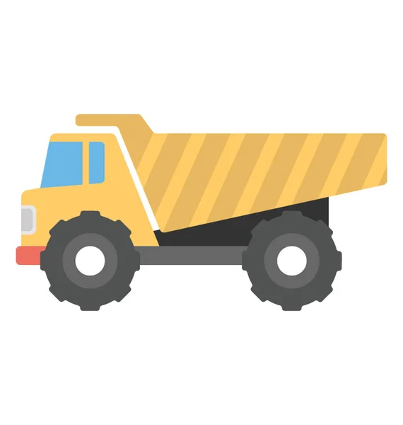 Dump Truck Vector Icon Flat Design — Stock Vector