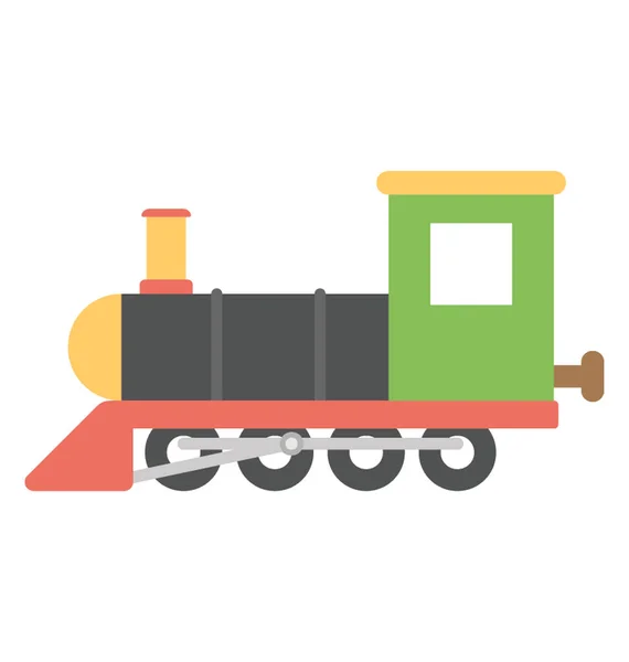 Motor Vapor Motor Tren Tren Retro Dibujos Animados Icono Vector — Vector de stock