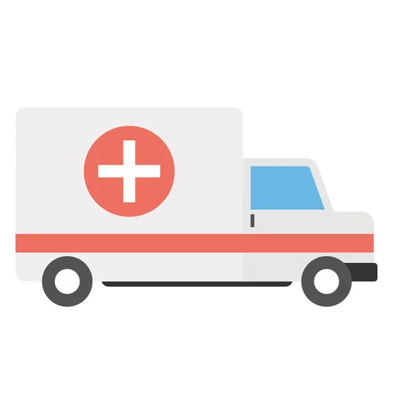 Vektorové Ikony Plochý Design Ambulance — Stockový vektor