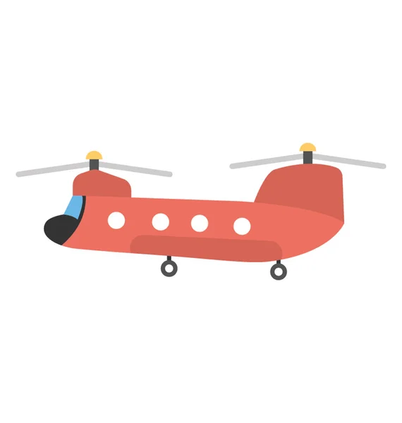 Military Helicopter Vector Icon Flat Design — Stock Vector