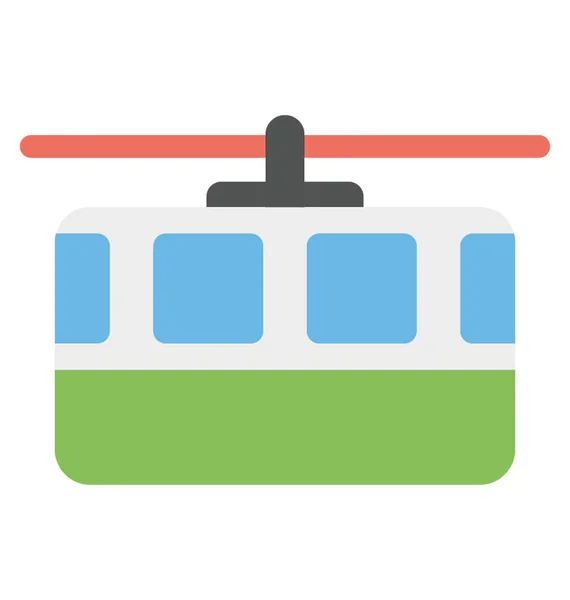 Chairlift Vector Icon Flat Design — Stock Vector