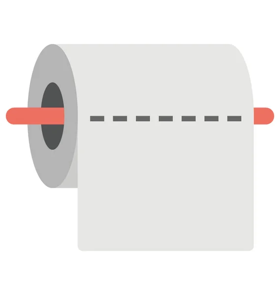 Icône Plate Papier Toilette Posé Sur Support — Image vectorielle