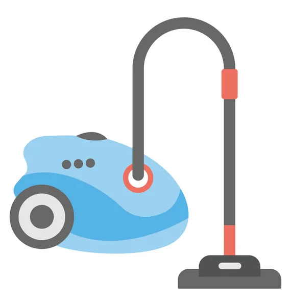 Ikon Datar Dari Vacuum Cleaner Biru Yang Ditingkatkan - Stok Vektor