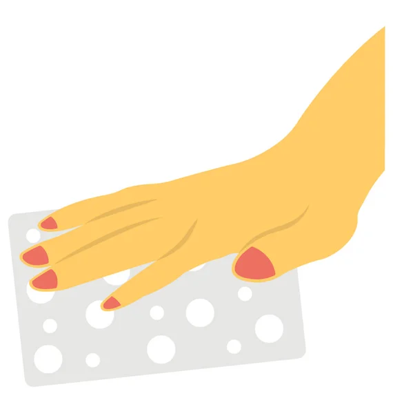 Плоская Икона Женской Руки Вытирающей Тканью — стоковый вектор