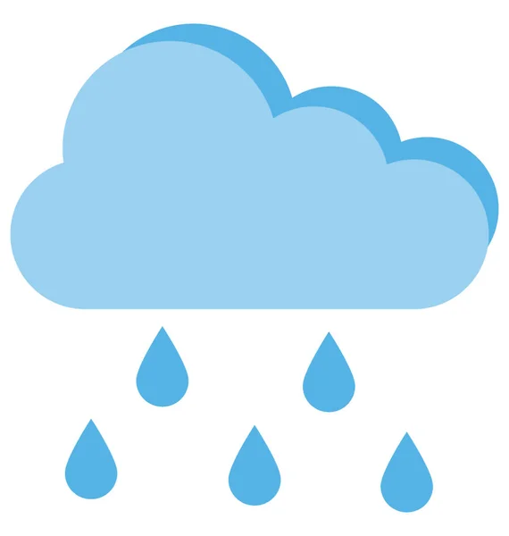 Lapos Ikon Esik Eső Felhő — Stock Vector