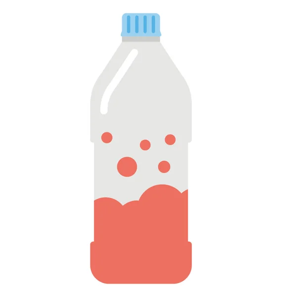 Flache Ikone Einer Flasche Eines Oberflächenreinigers — Stockvektor