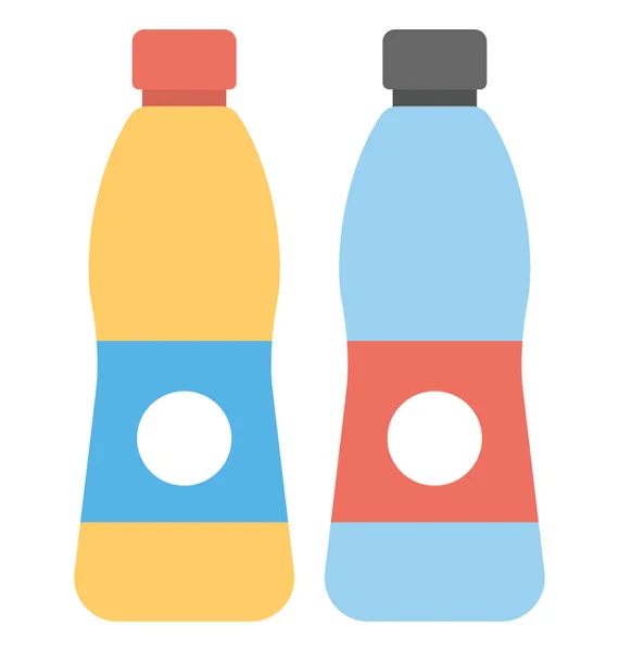 Flat Icon Pair Cleaning Bottles — Stock Vector