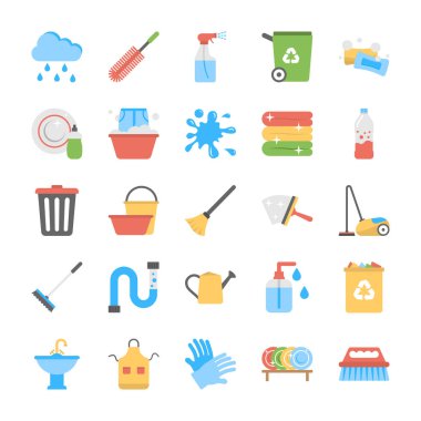 Çöp bertaraf düz Icon Set