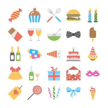 Düz Icon Set doğum 