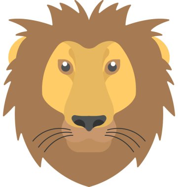 Aslan bir yüz düz simgesi 