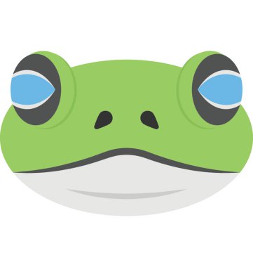 Animasyonlu bir kurbağa yüz düz simgesi 