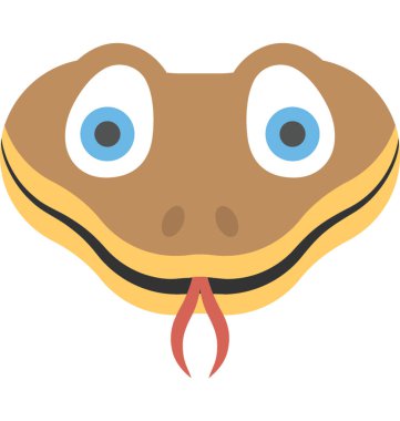 Animasyonlu bir yılan yüz düz simgesi 