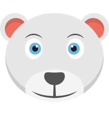 Beyaz yavru ayı yüz düz simgesi 