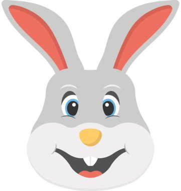Gülümseyen bir tavşan yüzü düz simgesi 