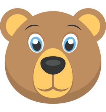 Sevimli ayı yüz düz simgesi 