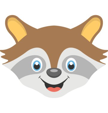 Kahverengi bebek rakun yüz düz simgesi