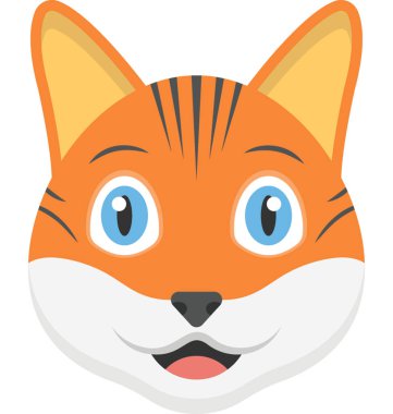 Çok güzel bir yavru kedi yüz düz simgesi 