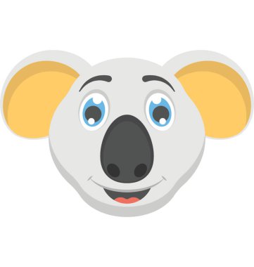 Bebek koala ayısı yüz düz simgesi 